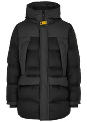 Parajumpers Shedir Panelled Quilted Shell Coat - Black - S S