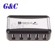 7 Port High Speed USB 2.0 HUB with AC Power Adapter for PC Laptop Durable