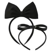 2 Pcs Big Black Bow Headband for Woman Girls Halloween