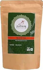 NAHOM Premium CTC Assam Black Tea & English Breakfast Tea | Strong, Full Bodied, Bold, Delicious| Perfect for Kombucha, Iced Tea & Irish Breakfast tea - 3.53oz | 100g - Pouch