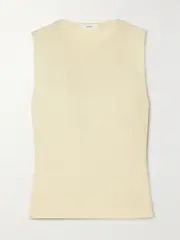 [VINCE] VINCE - Ribbed Tencel Lyocell-blend Tank - Cream - medium medium Cream
