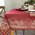 Engineered Jacquard Heavyweight Fabric Table Cloth Holiday Winter and Christmas