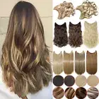 Invisible Secret Wire Hair In No Clip Synthetic Long Hair Extensions Brown Blond