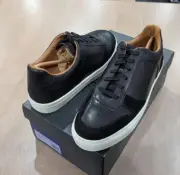 $295 Mens Allen Edmonds "Floyd" Leather Low-Top Sneakers Black US 13