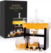 Whiskey Decanter Whisky Decanter & Glass Set Antique Barrel Ship Decanter Handbl