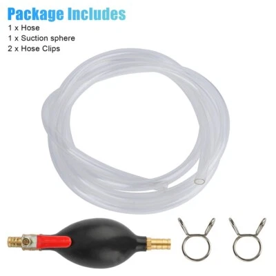 For Fuel Delivery Hand Pump Siphon Pump Easy To Use Hose Clamps Brand New
