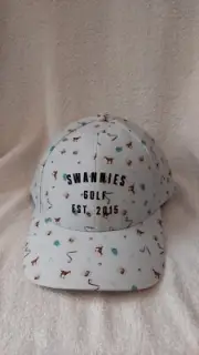 SWANNIES Golf Est. 2015 Hat Cap White Blue Adjustable Snap Back NEW