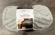 Mainstays Chenille Chunky Yarn Charcoal Gray 31.7 Yd 1 skein