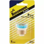 (5)-Bussmann 8A BP/T Time-Delay Plug Fuse. Model: BP/T-8