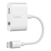 Belkin Lightning to 3.5 mm Audio + Charge RockStar Adapter MFi Certified, Enables 3.5 mm Aux Headphones and Lightning Charger Input at the Same Time! Made for iPhones [F8J212btWHT]