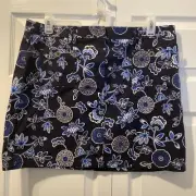 Ann Taylor Loft Blue Floral A Line Skirt Womens Size 14 Casual NWt bin m