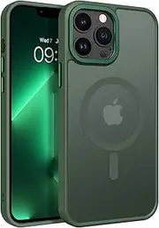 GUAGUA for iPhone 13 Pro Case, iPhone 13 Pro Phone Case [Compatible with Mag Safe] Translucent Matte Magnetic Case, Slim Fit Shockproof Protective Phone Cover for iPhone 13 Pro 6.7", Green