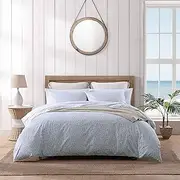 [Tommy Bahama] Queen Duvet Cover Set, Reversible Cotton Bedding Set with Matching Shams, Coastal Home Décor (Koya Bay Blue, Queen)