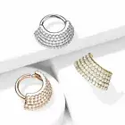 5 CZ Lined Angled Plate Bendable Hoop Ring Ear Cartilage Daith Nose Septum Ring