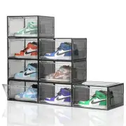 Shoe Box, Upgraded Large Clear Shoe Storage Box Stackable, 8 Pack Thicken