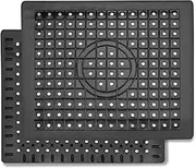 WILLKOMMEN Kitchen Sink Mat 2 Pack, 12" x 10" Dish Drying Mats, Sink Protector Mats for Bottom of Kitchen Sink, Fast Draining Sink Mats with Grid, Black