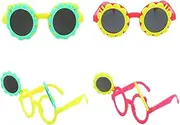MERRYHAPY 4Pcs Lovely Sunflower Clamshell Sunglasses for Fun Party Photo Props Safe Reliable Design for Outdoor Activities and Carnival Celebrations