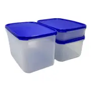 Tupperware Modular Mate Rectangle #1, #2, #3 Sapphire Blue Set