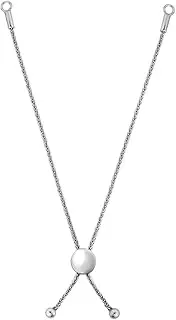 [JewelryWeb] 925 Sterling Silver With Rhodium Finish Shiny Festooned Fancy Bracelet With Draw String Clasp 20 Centimeters Link-Bracelet for Women
