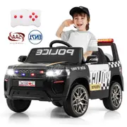 Costway 12V Ride on Car Battery Powered Remote Electric Vehicle Toys w/Music & Light Police Car