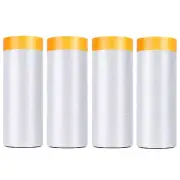 Painters Plastic with Tape, Pre-Taped Masking Film, 4 Rolls Automotive Best Tape