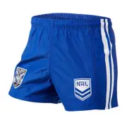 CANTERBURY BULLDOGS NRL TEAM LOGO ON FIELD REPLICA KIDS YOUTH SUPPORTER SHORTS