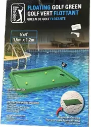 PGA Tour Golf Large (5’ x 4’) Pool Float With Chipping Mat & Foam Practice Balls