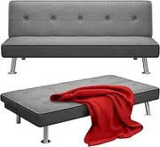 [yoyomax] Futon Sofa Bed Couch, Convertible Sofa Bed- Breathable Fabric Folding Sofa Bed Easy to Clean-Ideal for Bedroom, Living Room, Apartment and Office-Compact Design for Spacing Saving