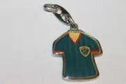 Vintage T shirt keychain key chain decorated w/ two keys logo: 1-3/4"L x1-1/4"W