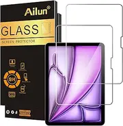Ailun Screen Protector for iPad Air 13 Inch 2025/2024 [7th/6th Generation, M3/M2], iPad Pro 13 Inch 2024 7th Generation, Tempered Glass [Face ID & Apple Pencil Compatible] Case Friendly [2 Pack]