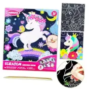 JUNQIU Scratch Art for Kidss Black Rainbow Scratch Art Paper Set-Arts Unicorn