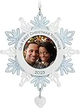 Hallmark Keepsake Christmas Ornament 2023, Our First Christmas Together Snowflake Photo Frame, Picture Gift