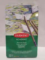 DERWENT ACADEMY Water-colour Pencils Metal Tin 12 Count - BRAND NEW