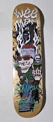 Vintage Wee Man Skateboard Deck Skull Y2K USA MTV Jackass Movie SIGNED 7.75