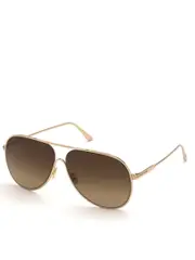 Tom Ford Pilot Sunglasses Rose Gold & Brown Alec FT0824