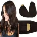 Tape in Hair Extensions Human Hair, 2 Dark Brown, 20inch 50g 20pcs, Skin Weft...