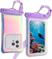 T Tersely Universal IPX8 Waterproof Phone Pouch Floating Cellphone Case Cover, 7" Dazzling Colour Underwater Dry Bag with Lanyard for iPhone 16/15/14 Pro/Max and Samsung Galaxy S25/S24/S23 Ultra/FE