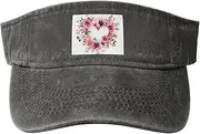 [RLDOBOFE] Sun Visor Hat Adjustable Empty Top Baseball Cap Love Garland Border Sun Hats for Women Men Sports Hats Summer Beach Cap