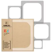 5x reusable PLASTIC Stencils / 13.4" to 3.5" / Nursery Template / ROUNDED SQUARE