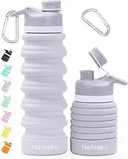 Nefeeko Collapsible Water Bottle, 26oz Silicone Foldable Water Bottles Leakproof BPA Free Travel Water Bottles with Carabiner, Portable Sport Water Bottles for Camping,Hiking Outdoor Indoor Sport