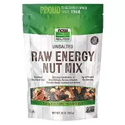 NOW Raw Energy Nut Mix Unsalted - 16 oz Good Source of Iron, Protein Source
