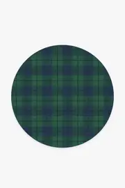 185' Round | Machine Washable Runner Rug | Kid & Pet Friendly | Indoor Rug | Buffalo Plaid Blackwatch Rug | Ruggable