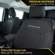 Mitsubishi Triton MQ Single Cab GP6 Premium Neoprene 2x Front Row Seat Covers (Made to Order)