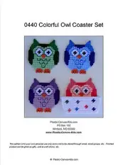Colorful Owl Coaster Set-Plastic Canvas Pattern or Kit
