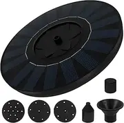Solar Fountain, Fountain Pump for Bird Bath with 5 Nozzles 2W Solar Panel Kit Water Pump, Outdoor Watering Submersible for Garden, Ponds, Fish Tank and Aquarium