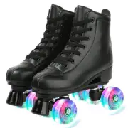XUDREZ Roller Skates, Double Row Skates Adjustable Leather High-top Roller Sk...