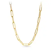 9kt Yellow Gold Silver Infused Oval Link Necklace Chain