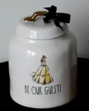 NWT Rae Dunn Be Our Guest! Large Canister Beauty & the Beast Princess Belle Jar