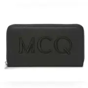 NWT MCQ by Alexander McQueen Logo Stitched Leather Wallet Black