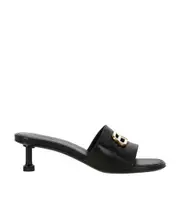 Balenciaga BB Plaque Open-Toe Sandals 35,37.5,36,37,38.5,38,36.5,35.5 Black